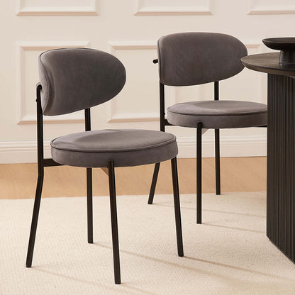 Mia Set of 2 Barstools - Matte Velvet - Taupe - DUSK