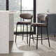 Mia Set of 2 Barstools - Matte Velvet - Taupe - DUSK