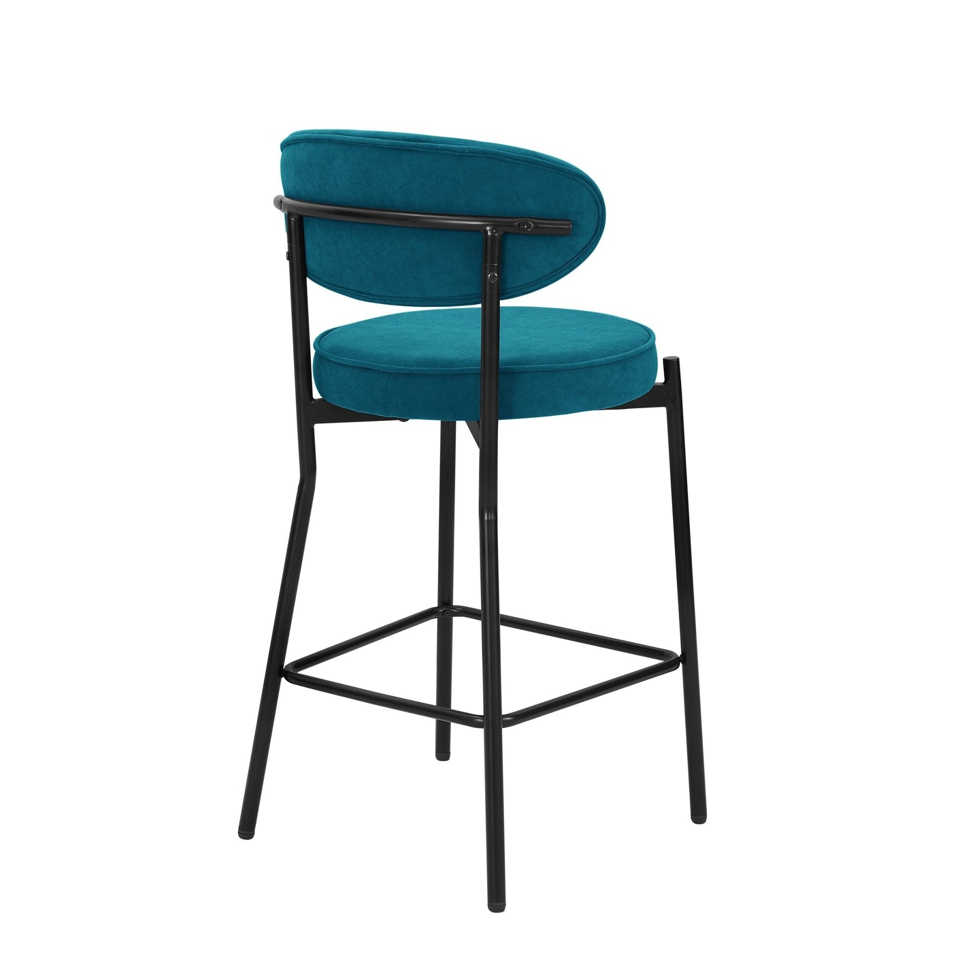 Mia Set of 2 Barstools - Matte Velvet - Teal - DUSK