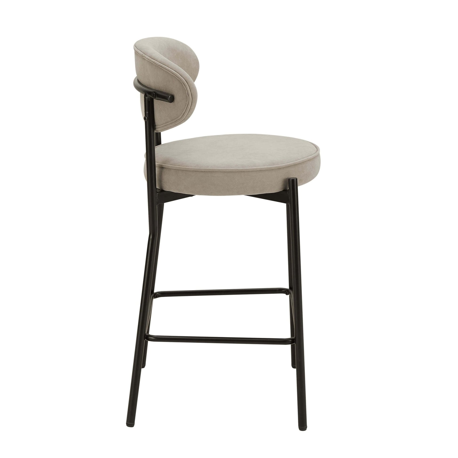 Mia Set of 2 Barstools - Stone - DUSK