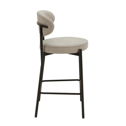 Mia Set of 2 Barstools - Stone - DUSK