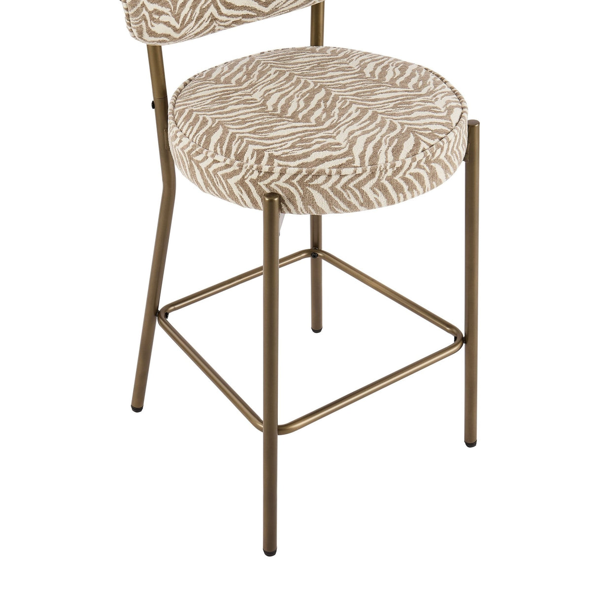 Mia Set of 2 Barstools - Taupe Animal Stripe - DUSK