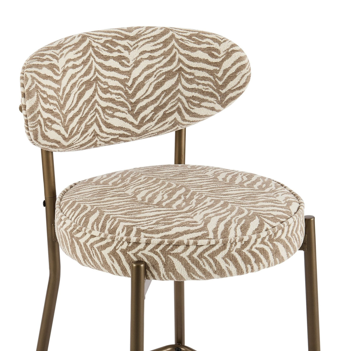 Mia Set of 2 Barstools - Taupe Animal Stripe - DUSK