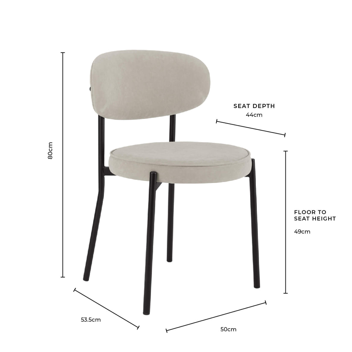 Mia Set of 2 Dining Chair - Ivory Boucle - DUSK