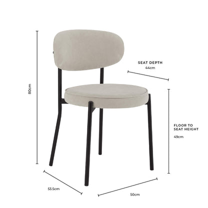 Mia Set of 2 Dining Chair - Ivory Boucle - DUSK