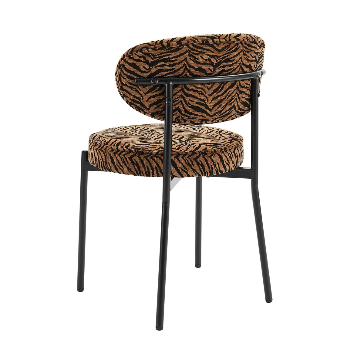Mia Set of 2 Dining Chairs - Brown Animal Stripe  - DUSK