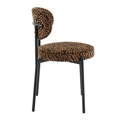 Mia Set of 2 Dining Chairs - Brown Animal Stripe  - DUSK