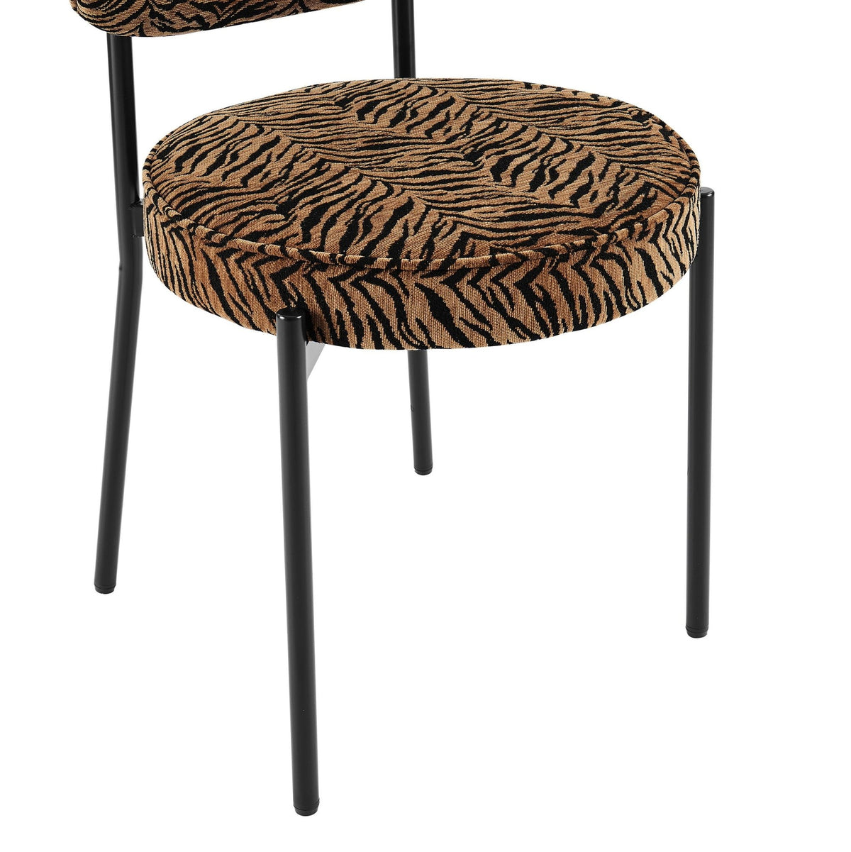 Mia Set of 2 Dining Chairs - Brown Animal Stripe  - DUSK