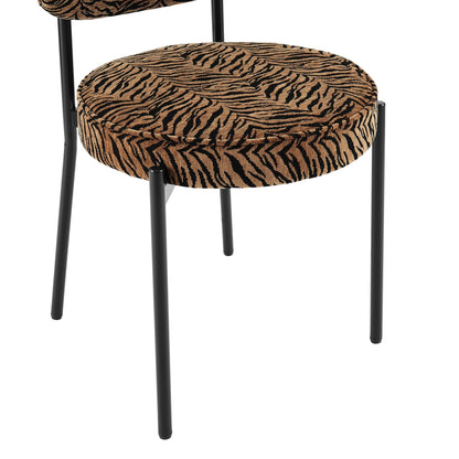 Mia Set of 2 Dining Chairs - Brown Animal Stripe  - DUSK