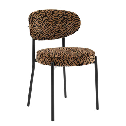 Mia Set of 2 Dining Chairs - Brown Animal Stripe  - DUSK