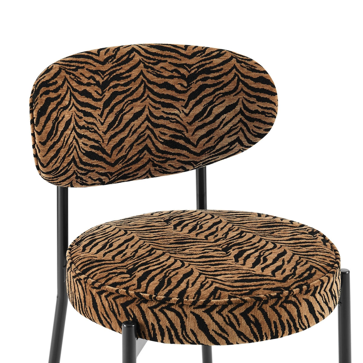 Mia Set of 2 Dining Chairs - Brown Animal Stripe  - DUSK