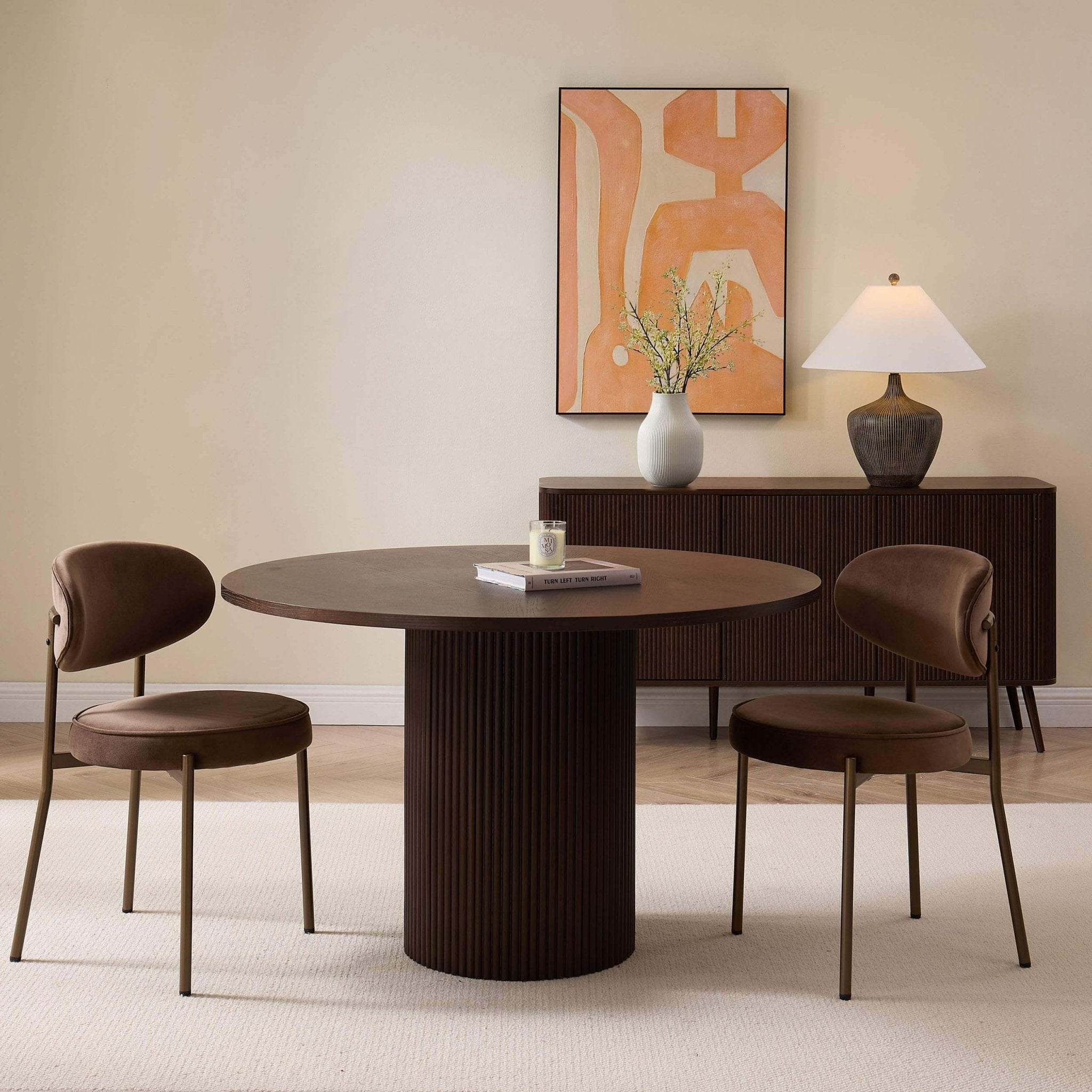 Mia Set of 2 Dining Chairs - Cappuccino - DUSK