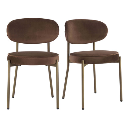Mia Set of 2 Dining Chairs - Cappuccino - DUSK