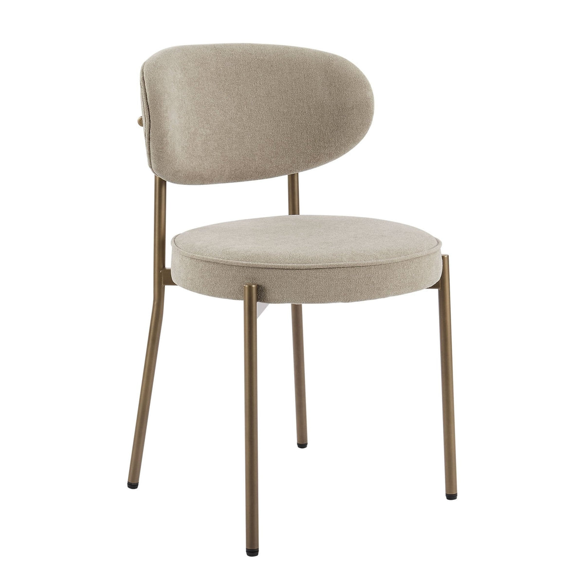 Mia Set of 2 Dining Chairs - Chenille Oatmeal - DUSK