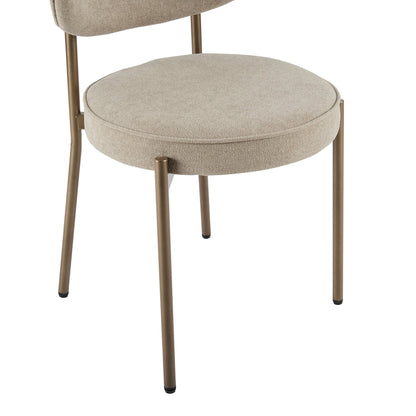 Mia Set of 2 Dining Chairs - Chenille Oatmeal - DUSK