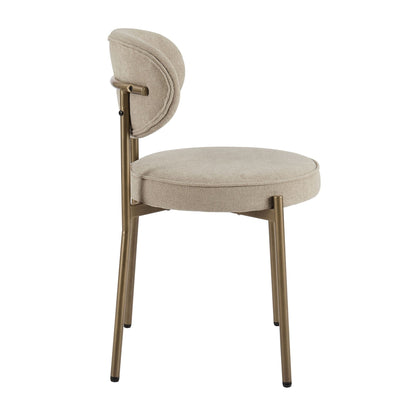 Mia Set of 2 Dining Chairs - Chenille Oatmeal - DUSK