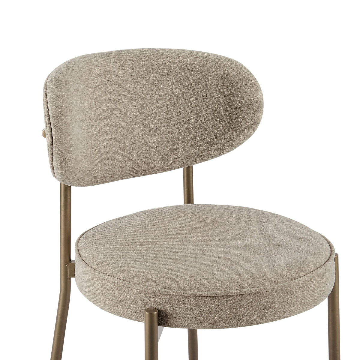 Mia Set of 2 Dining Chairs - Chenille Oatmeal - DUSK