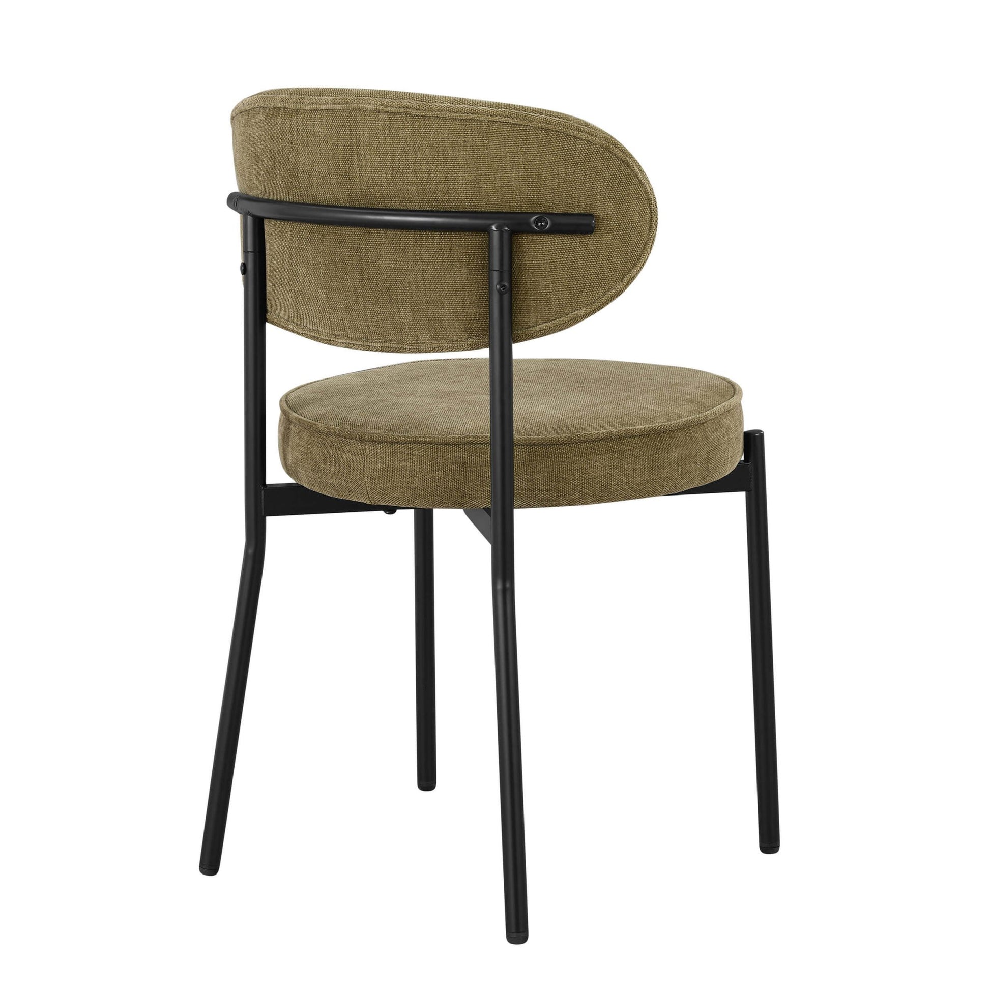 Mia Set of 2 Dining Chairs - Chenille Olive - DUSK