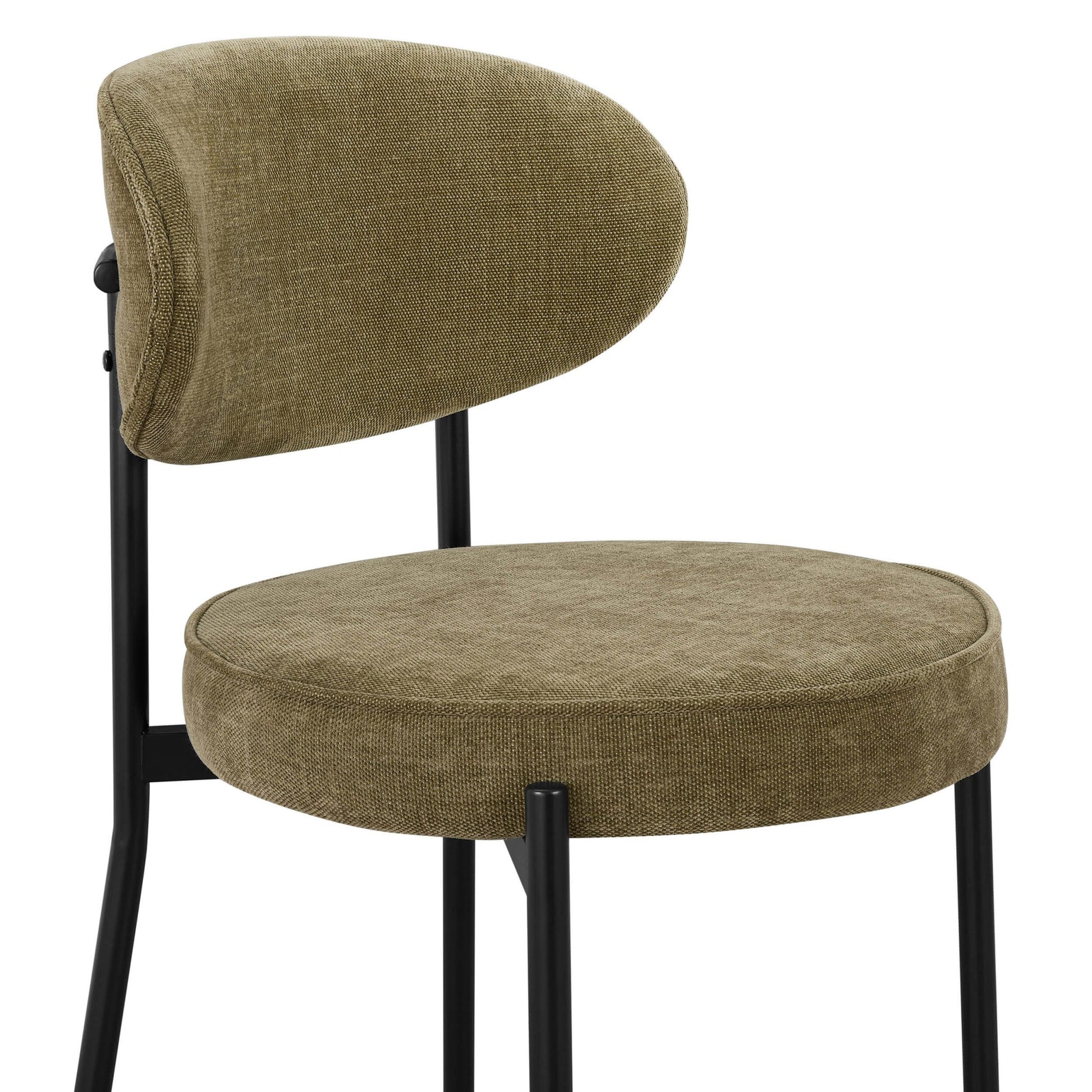 Mia Set of 2 Dining Chairs - Chenille Olive - DUSK
