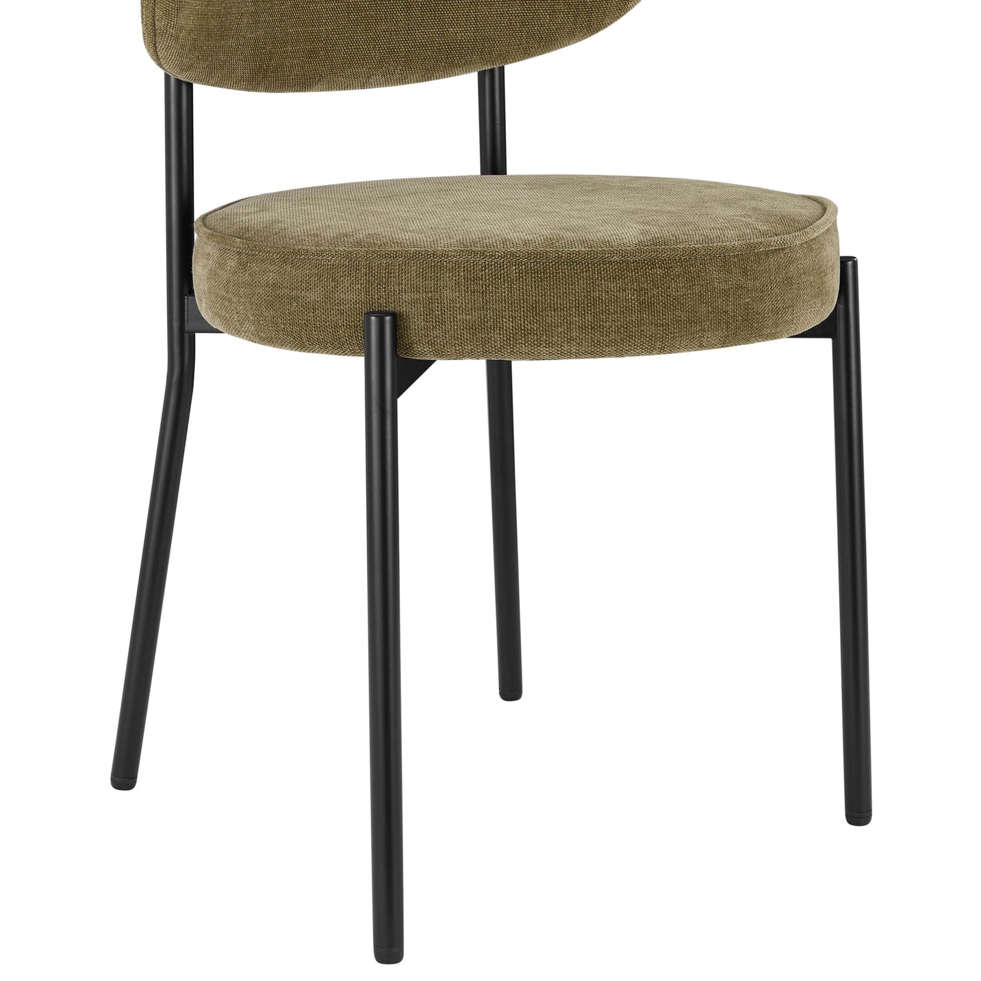 Mia Set of 2 Dining Chairs - Chenille Olive - DUSK