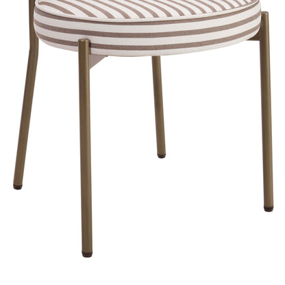 Mia Set of 2 Dining Chairs - Chocolate Stripe - DUSK