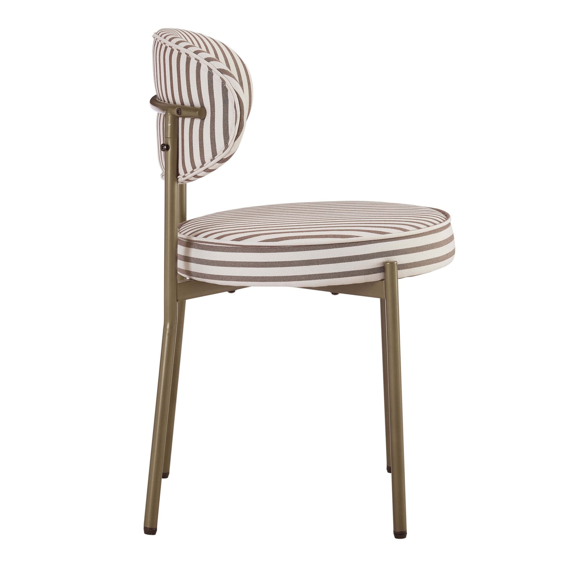 Mia Set of 2 Dining Chairs - Chocolate Stripe - DUSK