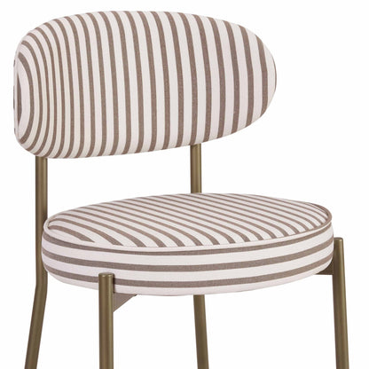 Mia Set of 2 Dining Chairs - Chocolate Stripe - DUSK