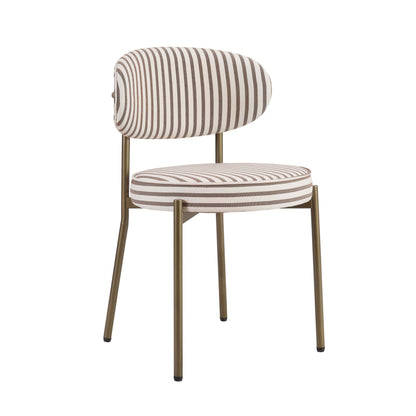 Mia Set of 2 Dining Chairs - Chocolate Stripe - DUSK