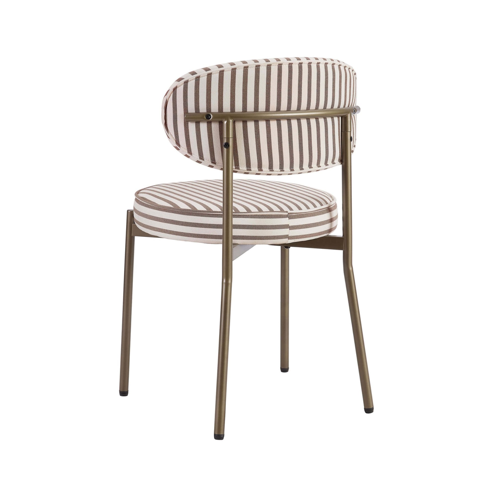 Mia Set of 2 Dining Chairs - Chocolate Stripe - DUSK