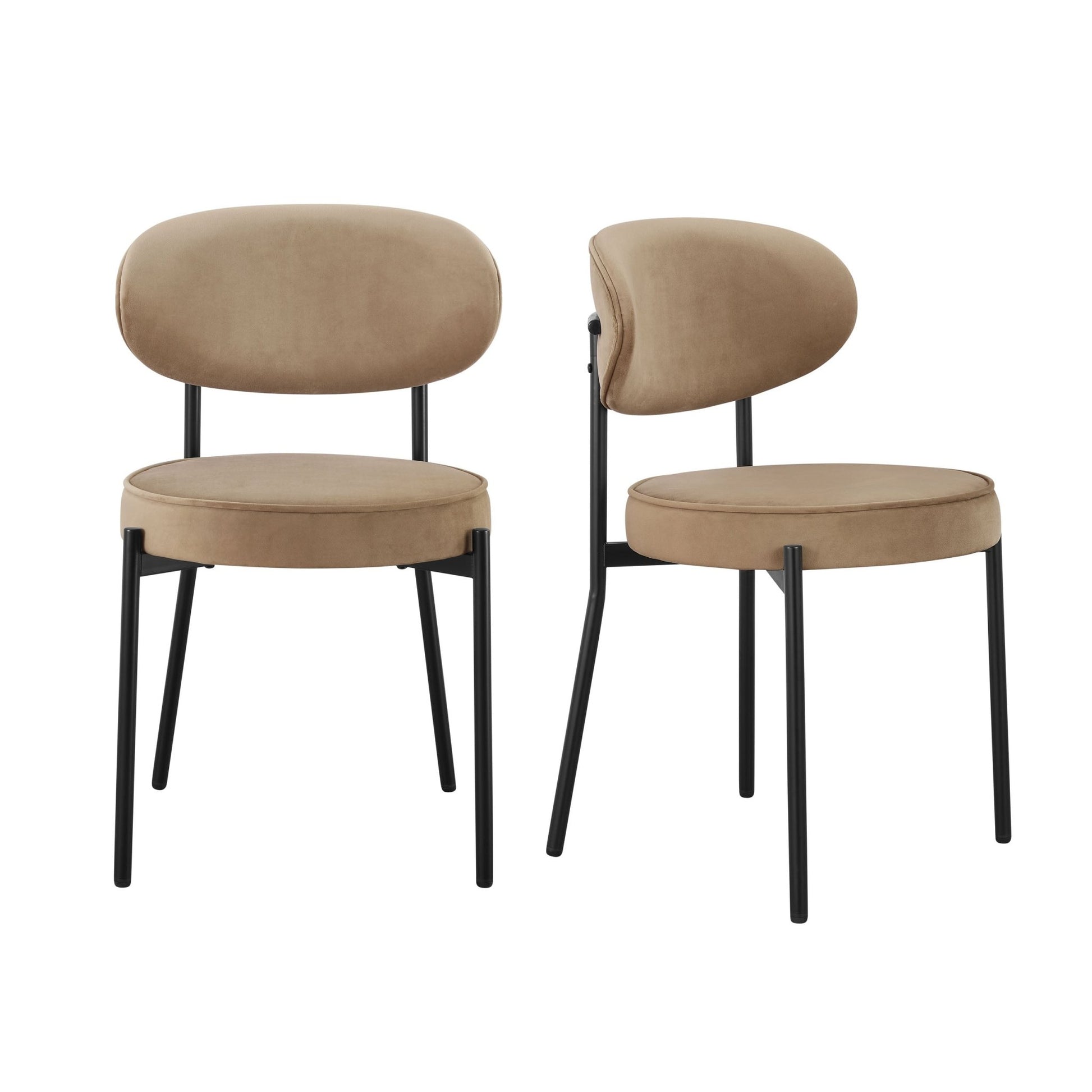 Mia Set of 2 Dining Chairs - Latte - DUSK