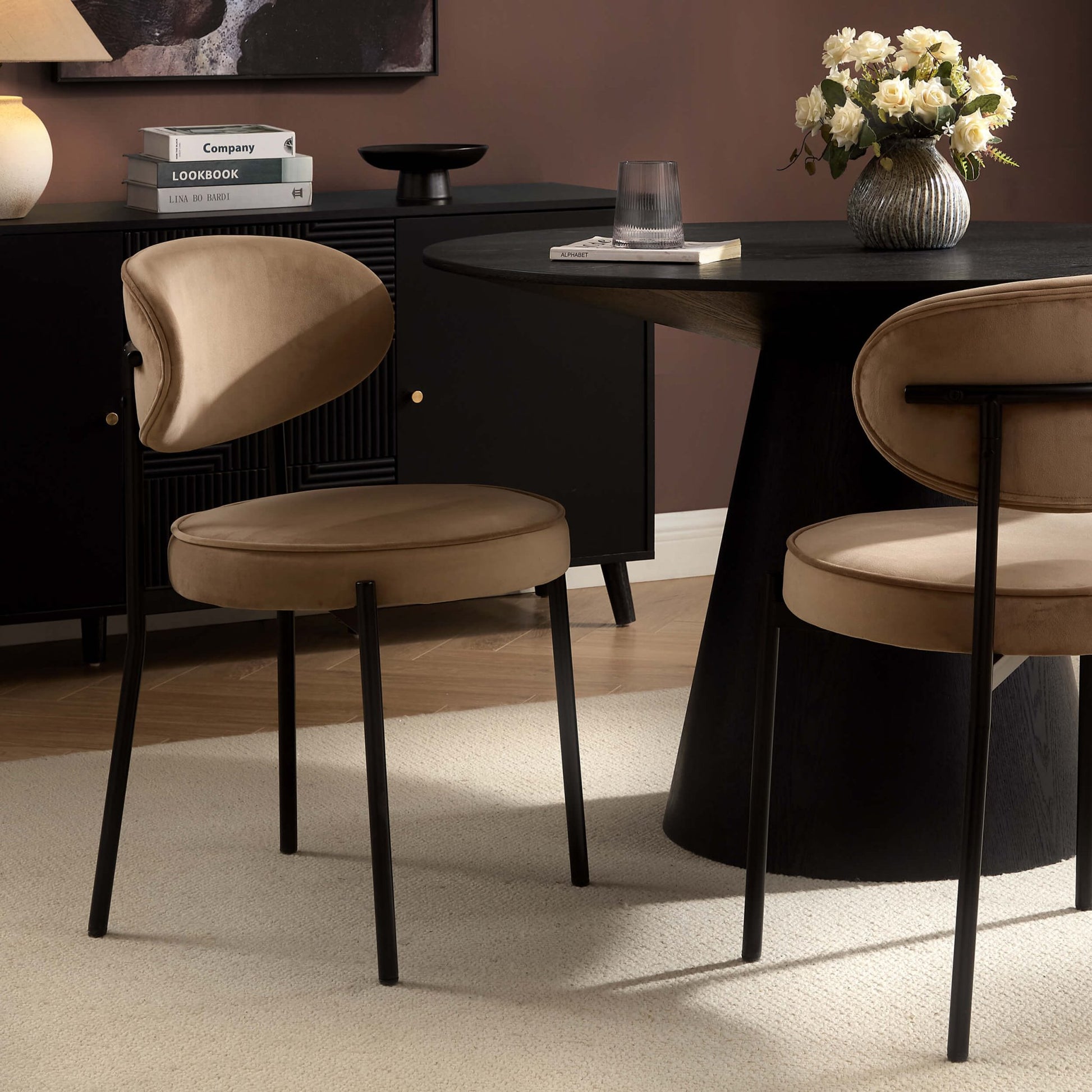 Mia Set of 2 Dining Chairs - Latte - DUSK