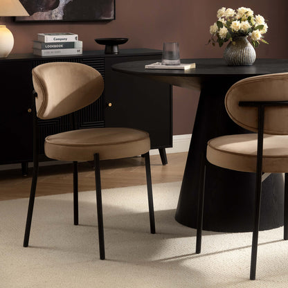 Mia Set of 2 Dining Chairs - Latte - DUSK