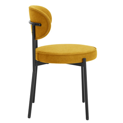 Mia Set of 2 Dining Chairs - Matte Velvet - Mustard - DUSK