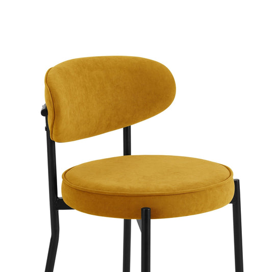 Mia Set of 2 Dining Chairs - Matte Velvet - Mustard - DUSK