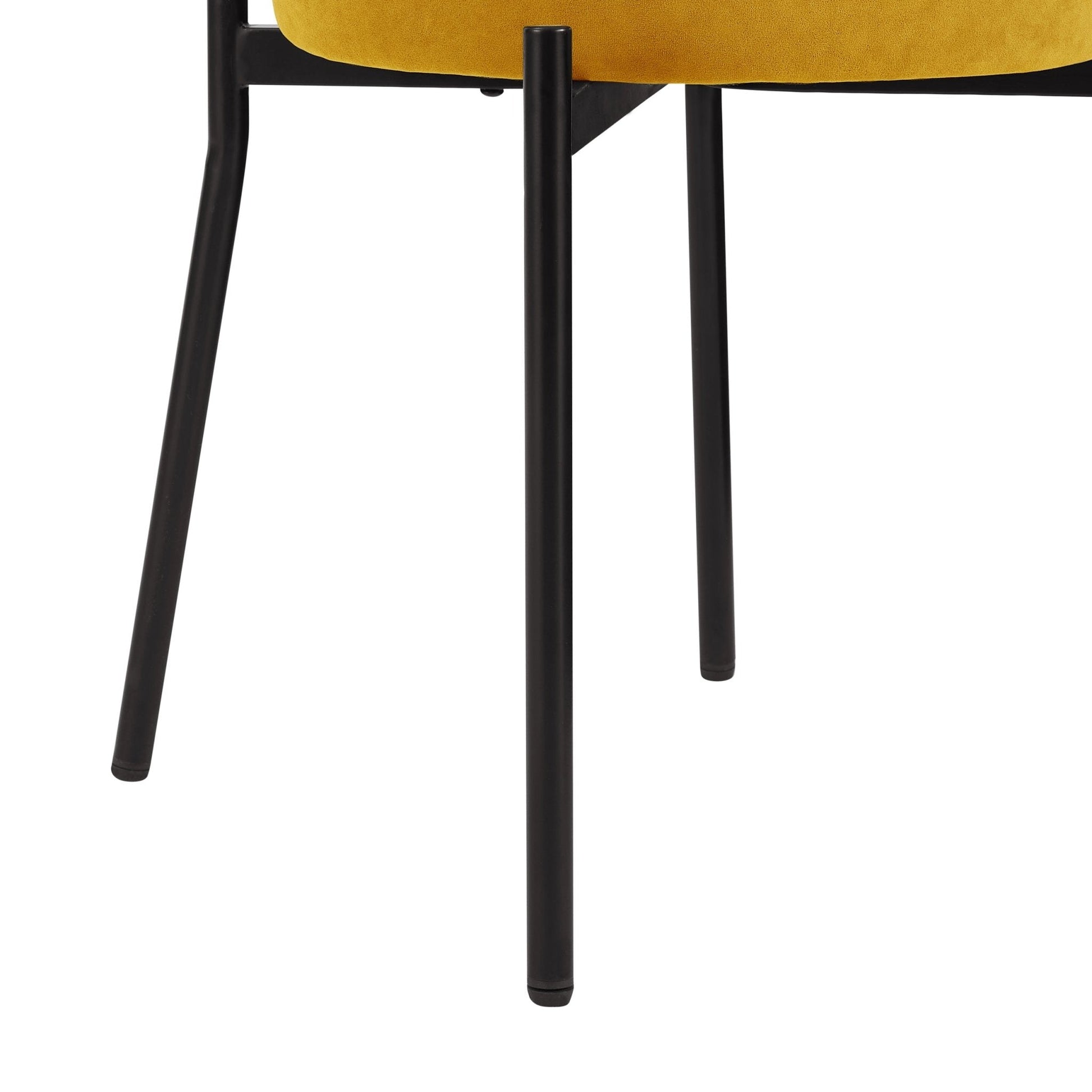 Mia Set of 2 Dining Chairs - Matte Velvet - Mustard - DUSK