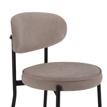 Mia Set of 2 Dining Chairs - Matte Velvet - Sand - DUSK