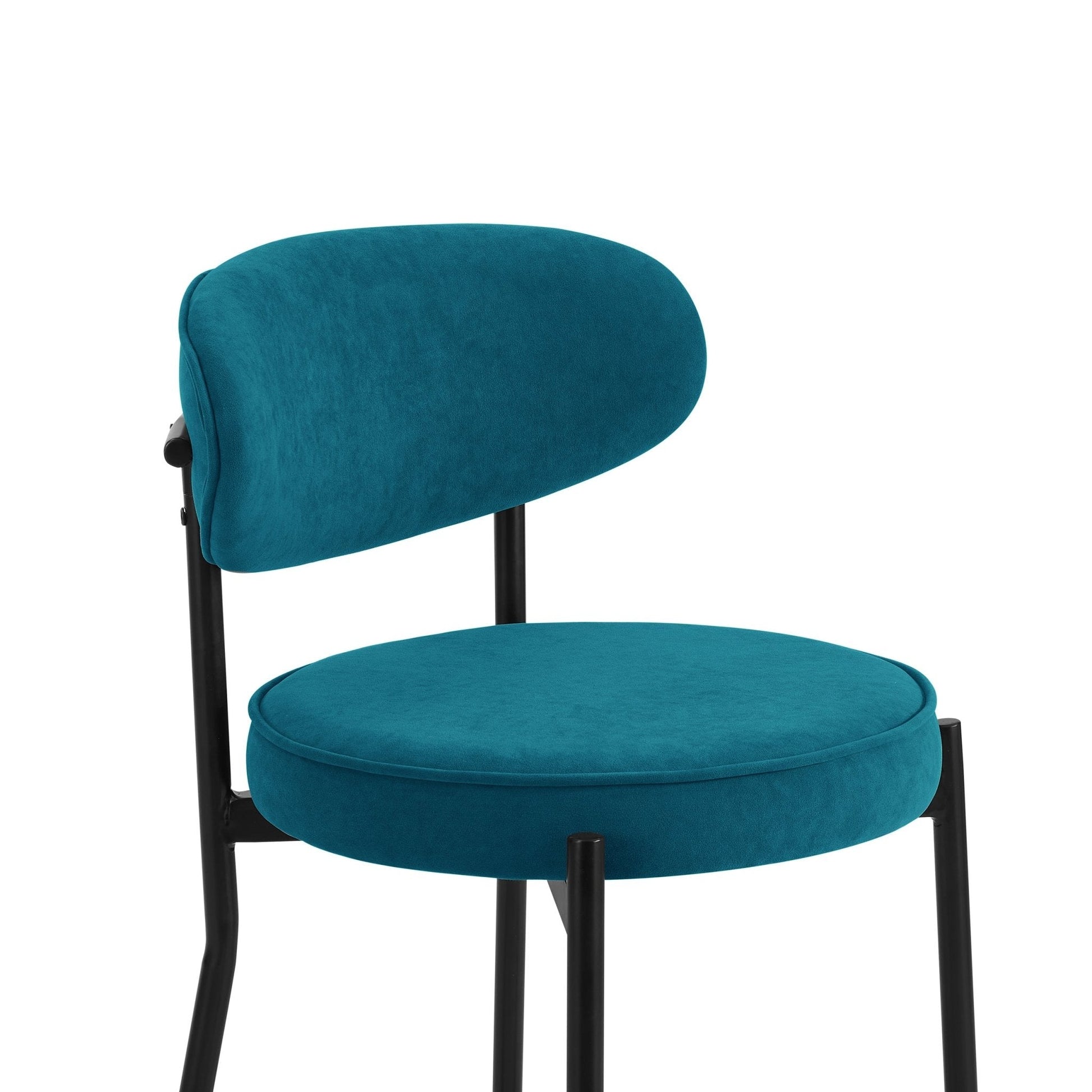 Mia Set of 2 Dining Chairs - Matte Velvet - Teal - DUSK