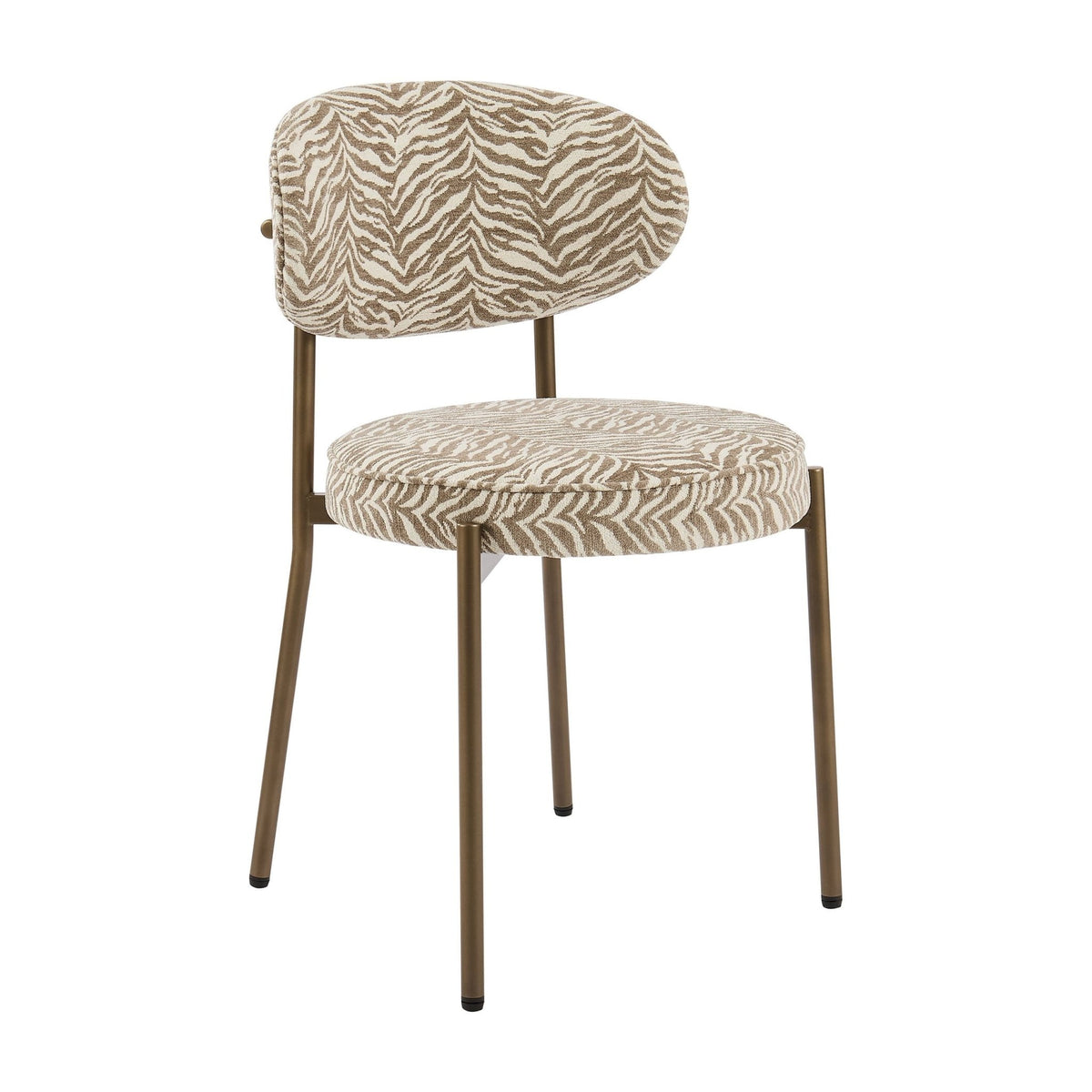Mia Set of 2 Dining Chairs - Taupe Animal Stripe - DUSK