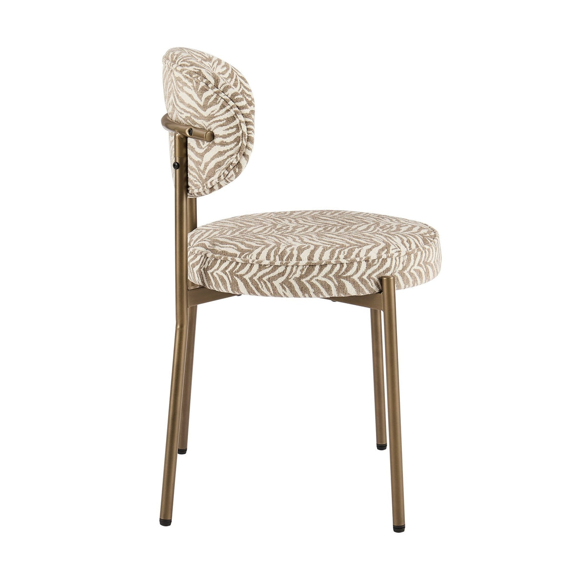 Mia Set of 2 Dining Chairs - Taupe Animal Stripe - DUSK