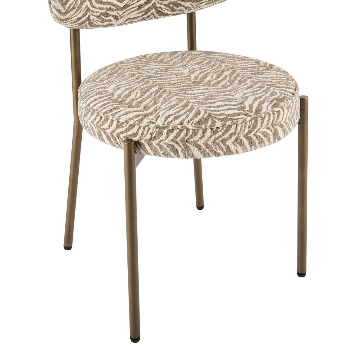 Mia Set of 2 Dining Chairs - Taupe Animal Stripe - DUSK