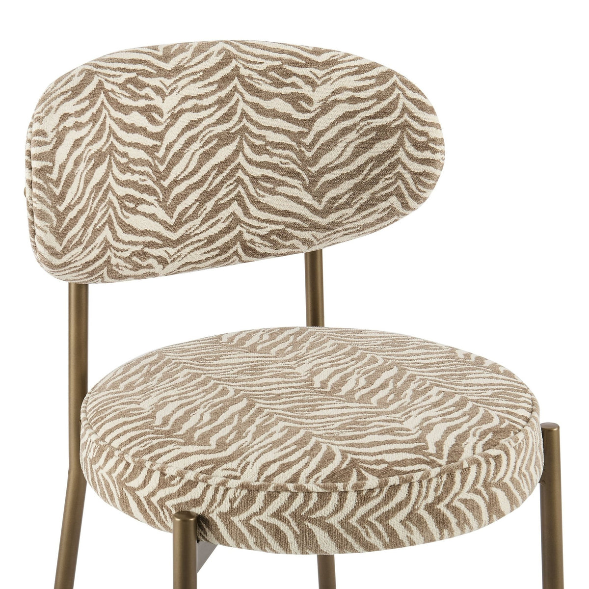 Mia Set of 2 Dining Chairs - Taupe Animal Stripe - DUSK