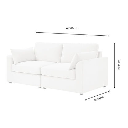 Miami 2 Seater Sofa - Chenille Oatmeal - DUSK