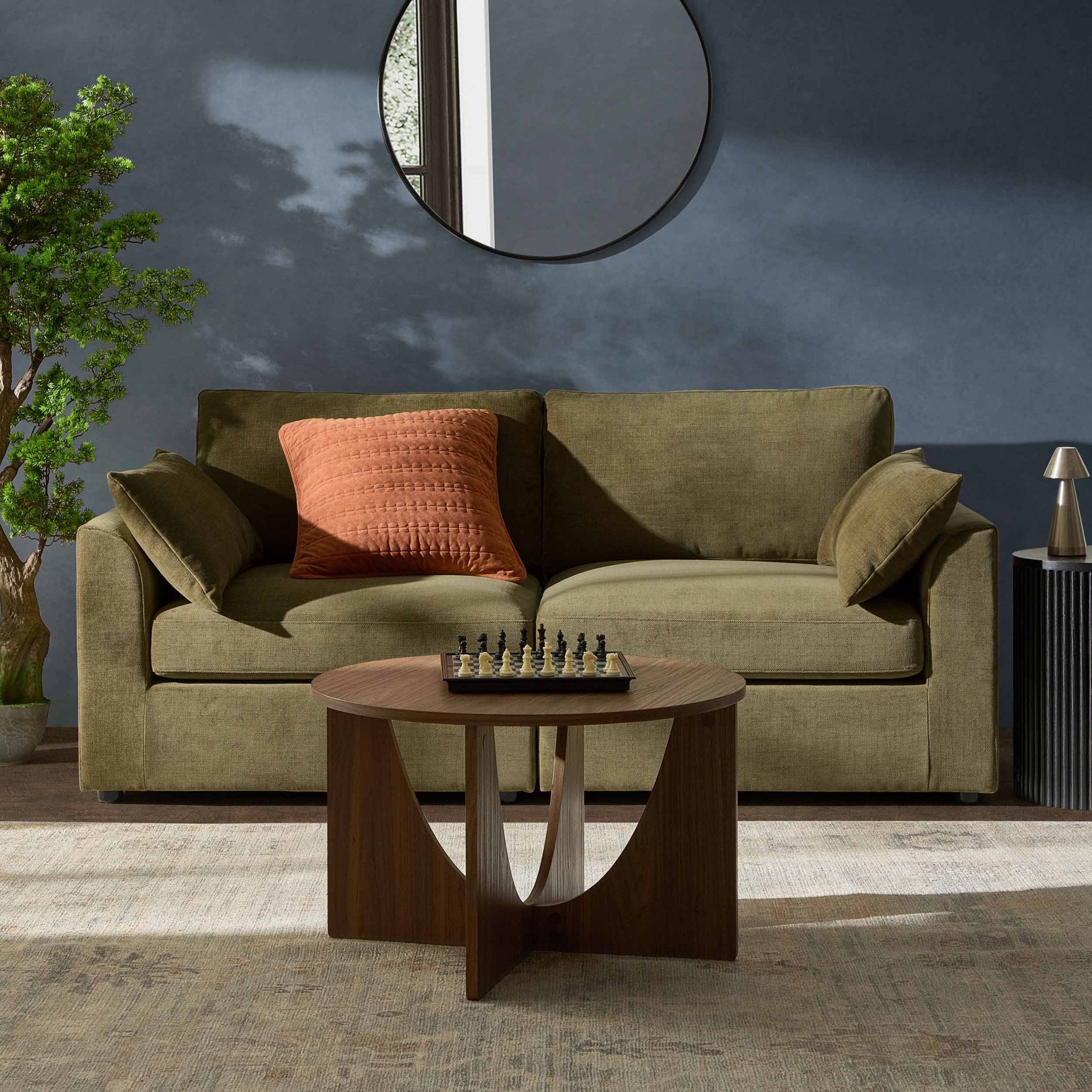 Miami 2 Seater Sofa - Chenille Olive - DUSK