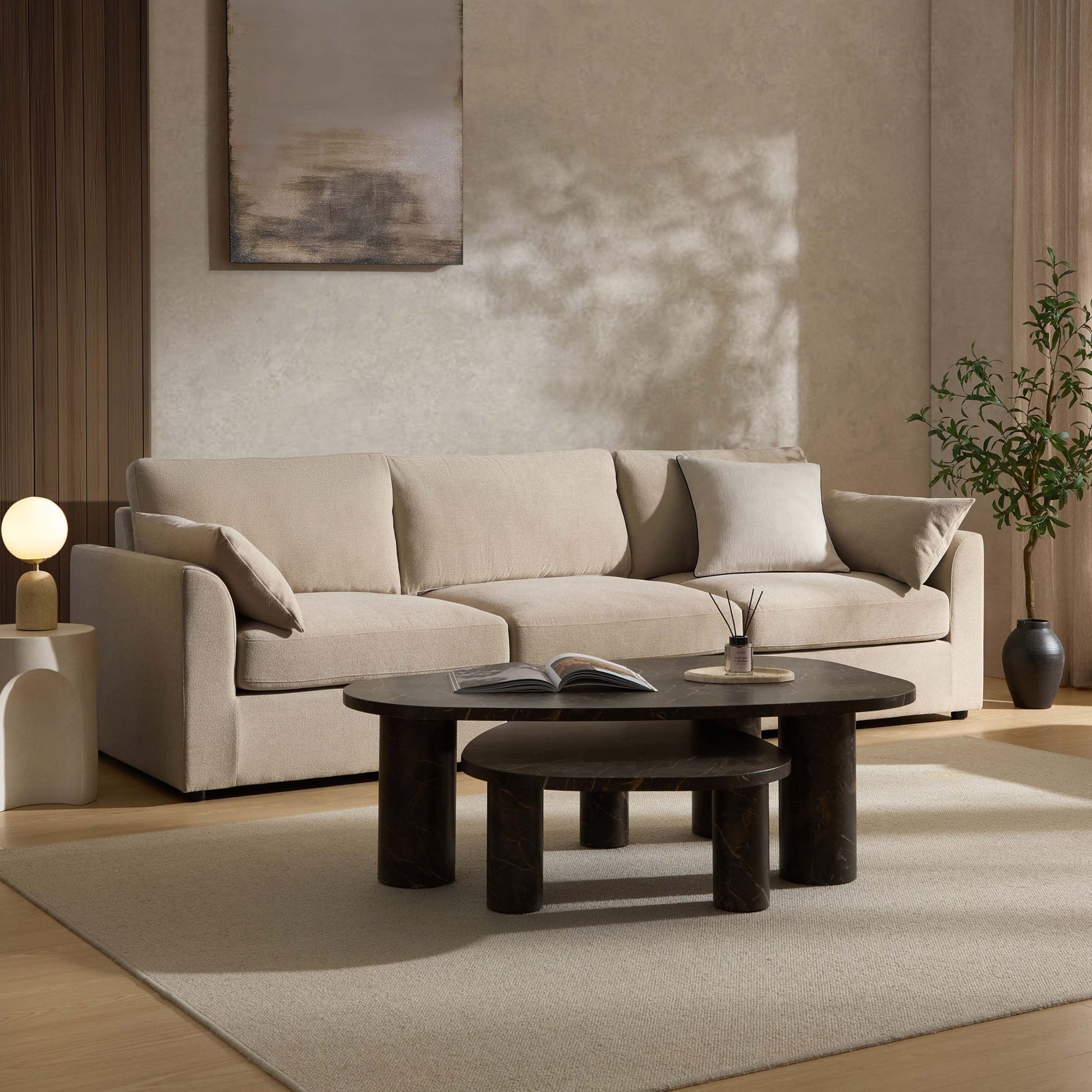 Miami 3 Seater Sofa - Chenille Oatmeal - DUSK