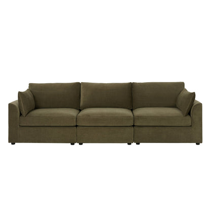 Miami 3 Seater Sofa - Chenille Olive - DUSK