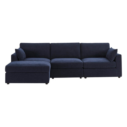 Miami Left Hand Chaise Sofa - Chenille Navy - DUSK