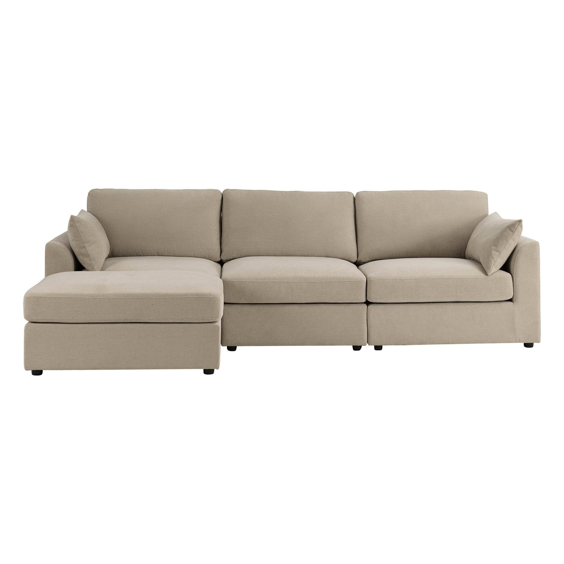 Miami Left Hand Chaise Sofa - Chenille Oatmeal - DUSK