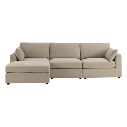 Miami Left Hand Chaise Sofa - Chenille Oatmeal - DUSK