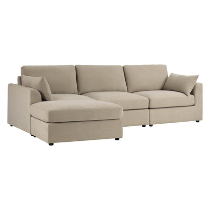 Miami Left Hand Chaise Sofa - Chenille Oatmeal - DUSK