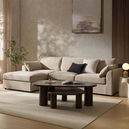 Miami Left Hand Chaise Sofa - Chenille Oatmeal - DUSK